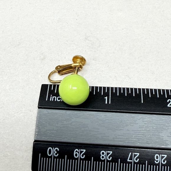 Vintage Lot of‎ Geometric Earrings Clip-On Screw Back Retro Green - Picture 6 of 9